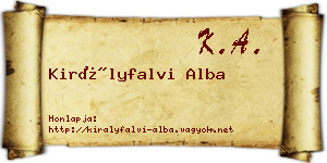 Királyfalvi Alba névjegykártya